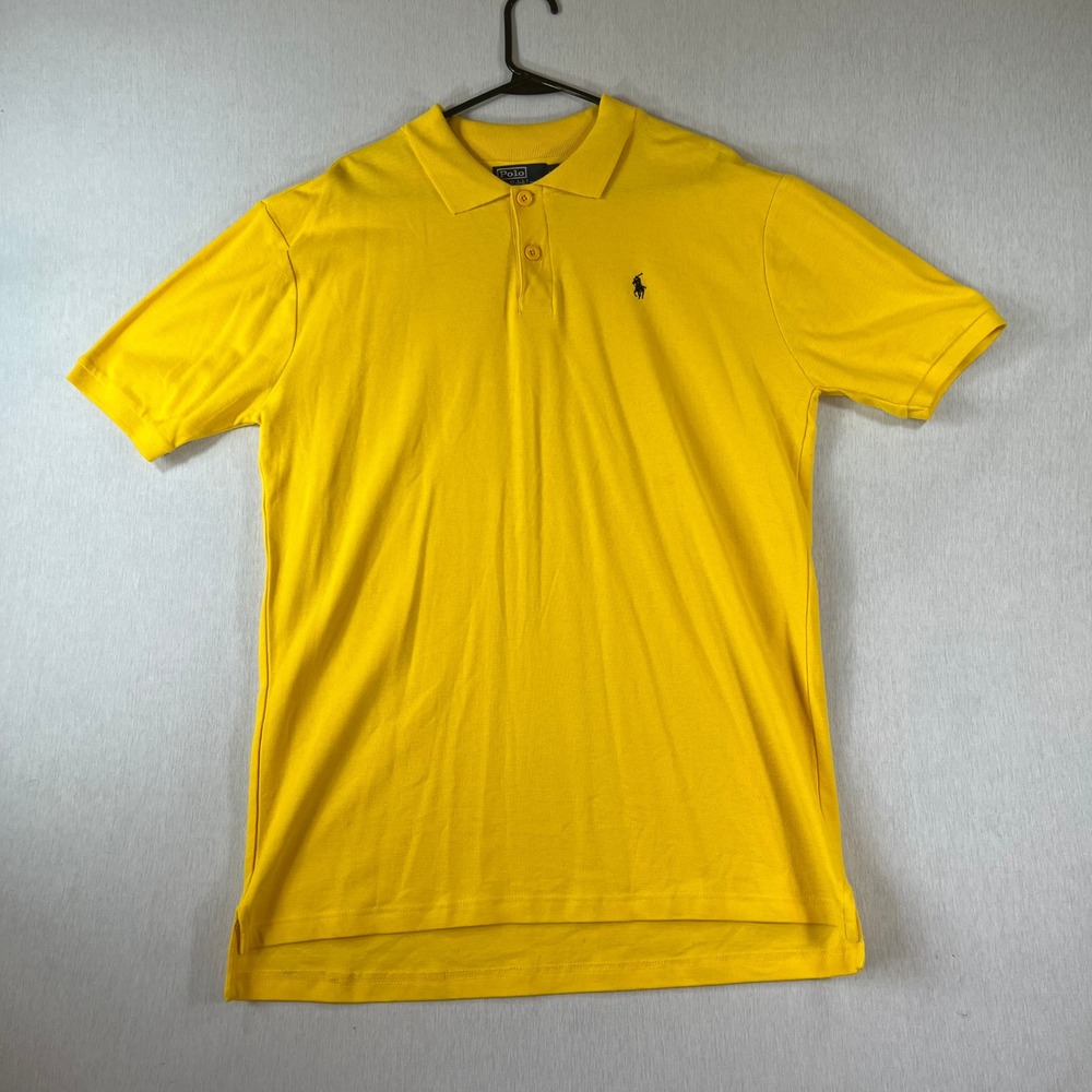 Polo Ralph Lauren Polo Mens 3XL Yellow Short Sleeve Pique Shirt Blue Pony Preppy